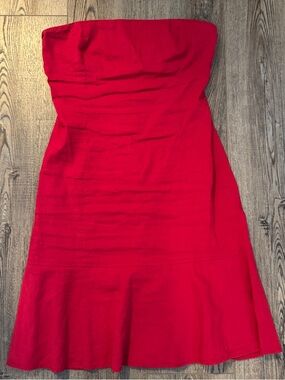 Red Theory Strapless Dress